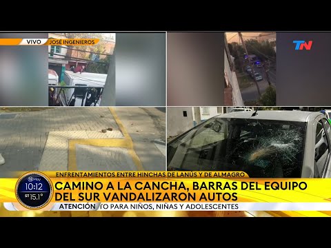 JOSÉ INGENIEROS I Un enfrentamiento entre barras de Lanús y Almagro provocó destrozos en autos