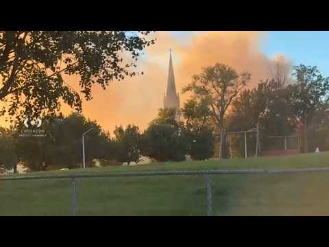 Fire at abandoned warehouse threatens historic Staten Island church