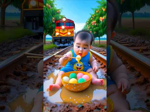 ❤️ Evolution of Baby: Train Attack on Baby for Food Eating #cat #cute #love #shorts BabyLos 48