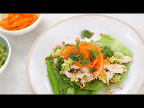 Chicken Lettuce Cups with Ginger-Scallion Oil- Healthy Appetite with Shira Bocar