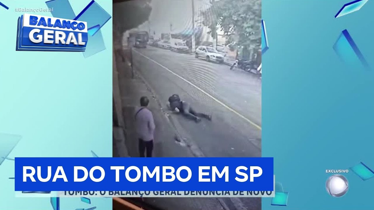 Rua do Tombo via em São Paulo provoca queda de inúmeros pedestres
