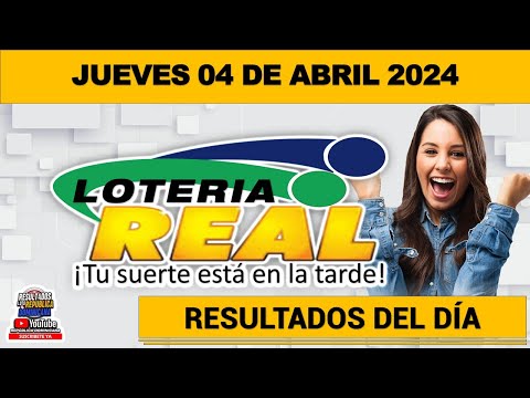 Lotería REAL Resultados del SORTEO EN VIVO de hoy JUEVES 04 de abril del 2024 #loteriareal