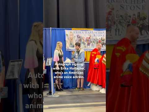 #autograph  #signature signing with #erika the #anime #voice #actress #videogames voice actress.