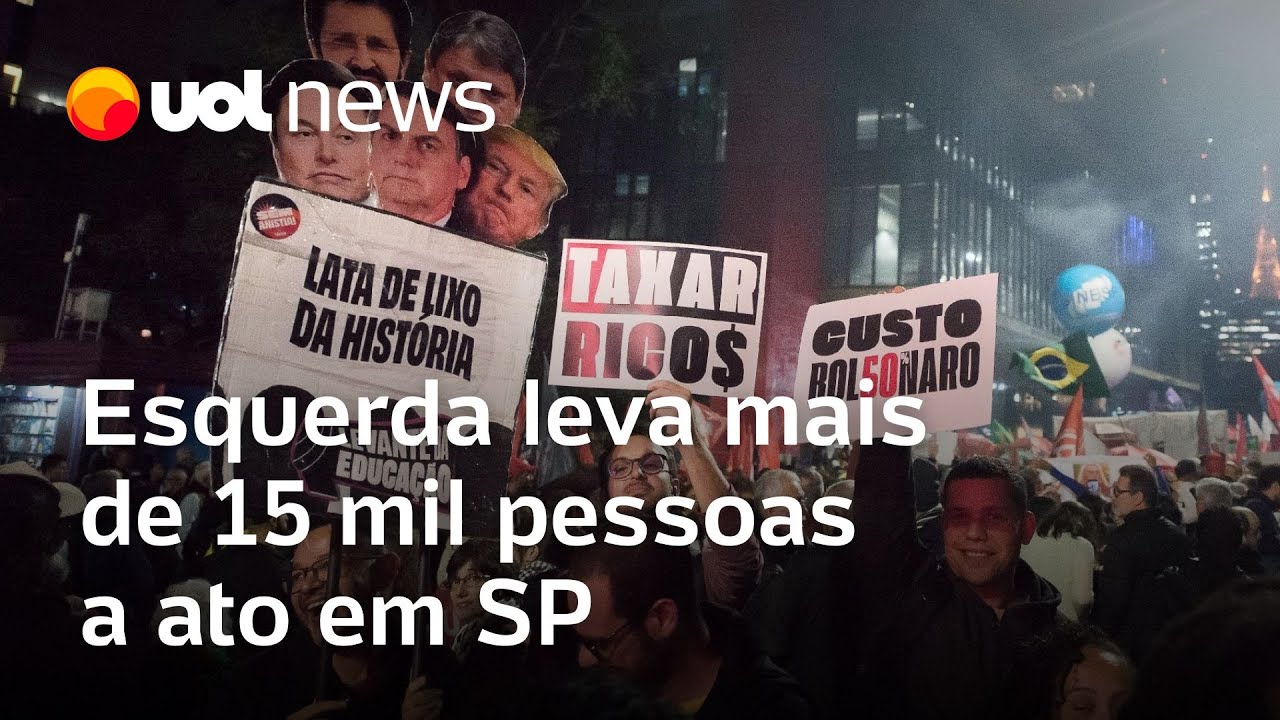 Esquerda leva mais de 15 mil pessoas à Av Paulista em ato contra Trump e para pressionar Congresso
