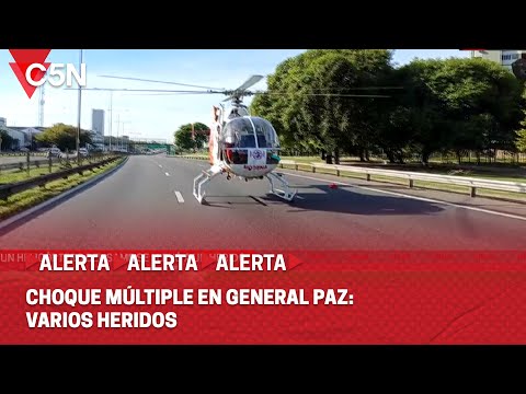 CHOQUE MÚLTIPLE en GENERAL PAZ: EL HELICOPTERO del SAME se LLEVÓ a un HERIDO