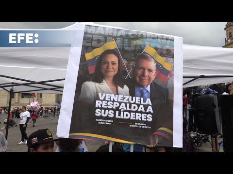 Venezolanos protestan en la capital colombiana para reivindicar el triunfo de González Urrutia