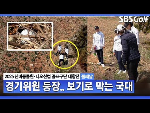 [2025 KLPGA] 더블보기 속출하는 Par5, 6번 홀... 페널티 구역에 떨어진 국가대표 선수들!! 이걸 보기로 막아낸다고?｜골프구단 대항전 둘째날_포섬 스트로크