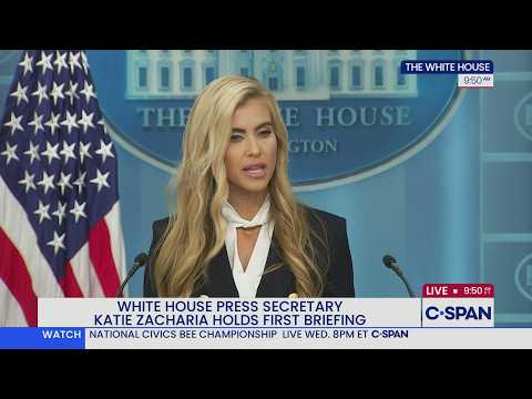 White House Press Secretary <strong>Katie</strong> <strong>Zacharia</strong> Holds First Briefing