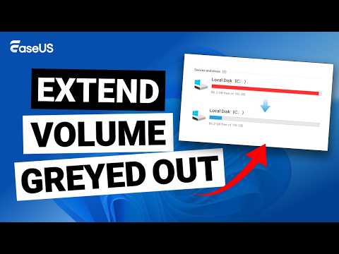 Extend Volume Not Working? Fix Greyed Out Option with Unallocated Space | Windows 10/11