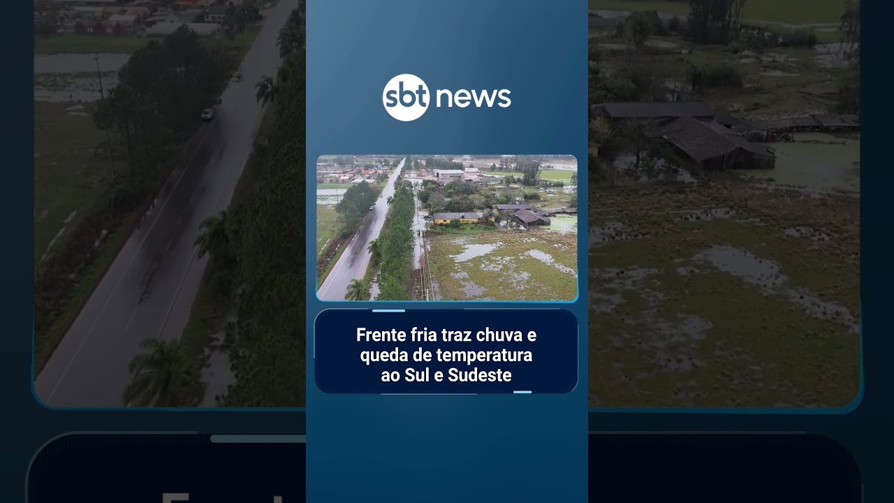 Frente fria traz chuva forte, ventos e queda de temperatura no Sul e Sudeste