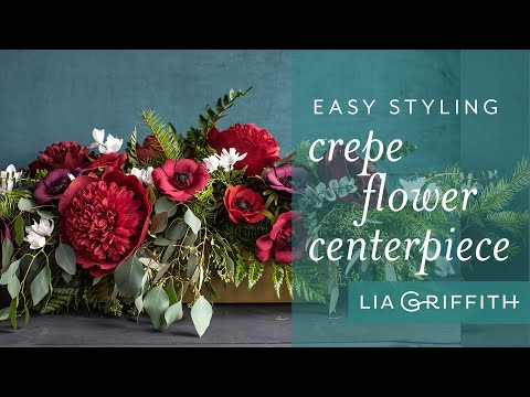 How to Create a Holiday Arrangement with Fresh Greens and Crepe Paper Flowers