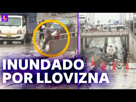 Fuerte llovizna en Lima: By pass en Villa María del Triunfo queda inundado