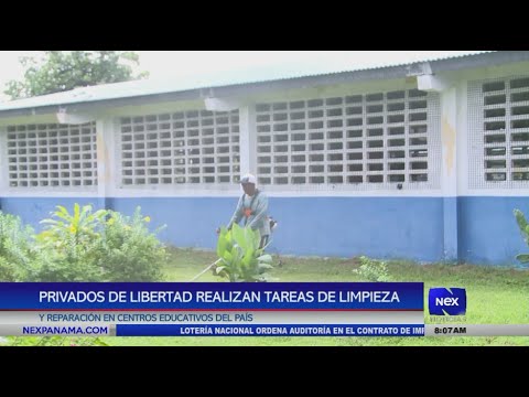 Privados de libertad realizan tareas de limpieza y reparacio?n en centros educativos del pai?s