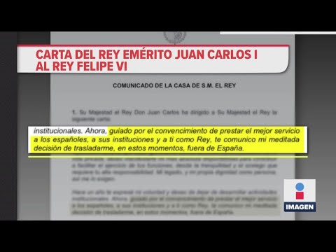 La carta de despedida del Rey Emérito de España