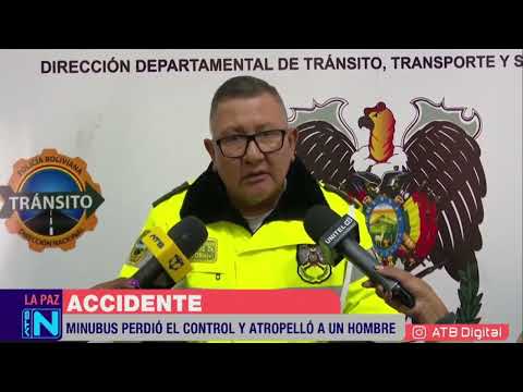 En la ciudad de La Paz, un minibús perdió el control y atropelló a un hombre de la tercera edad