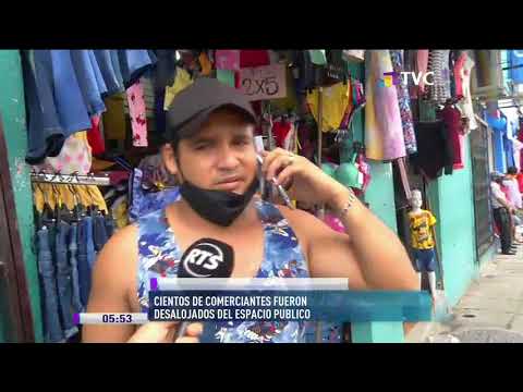 Cientos de comerciantes desalojados de espacios públicos en Guayaquil