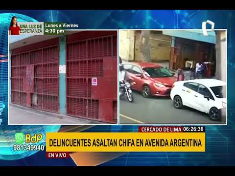 Cercado: delincuentes en moto asaltan chifa en avenida Argentina