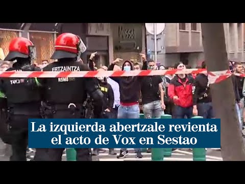 La izquierda abertzale revienta el acto de campaña de Vox en Sestao