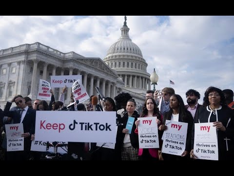 Usuarios de Tiktok protestan frente al Capitolio