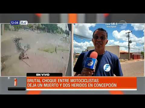 Brutal choque entre motociclistas en Concepción