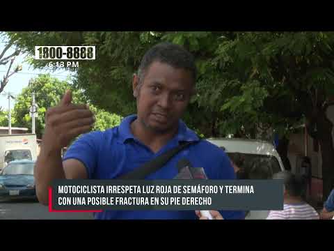 Motociclista colisiona con un bus en la Colonia Máximo Jerez, Managua - Nicaragua