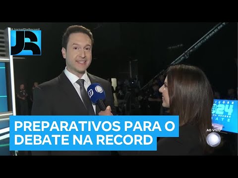 Acompanhe os preparativos para o debate da RECORD entre os candidatos à Prefeitura de SP