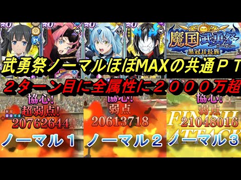 【まおりゅう】武勇祭ノーマル1.2.3全部これで良いじゃんPT! 究極リムル×4周年ミリムが強すぎる!! ヘスティアがつんよい