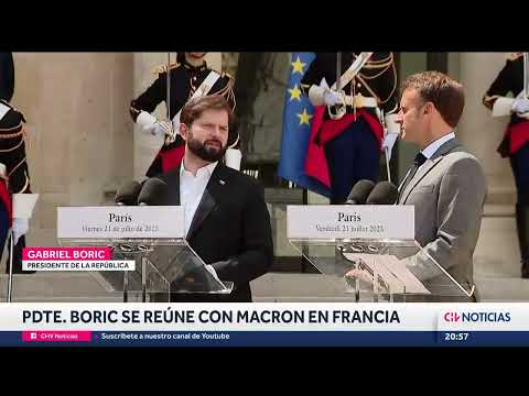 Pdte. Boric se reunió con Emmanuel Macron en Francia en su último día de la gira por Europa