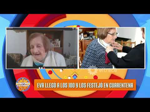 Eva cumplió 100 años y lo festejó en #Cuarentena