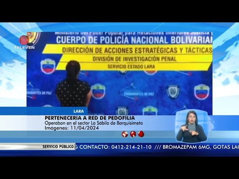 Detenida mujer por vinculación con pedofilia en Lara - El Noticiero emisión meridiana 11/04/24