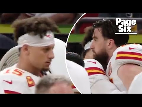 Hear Patrick Mahomes & Travis Kelce’s emotional sideline exchange after brutal Super Bowl 2025 loss