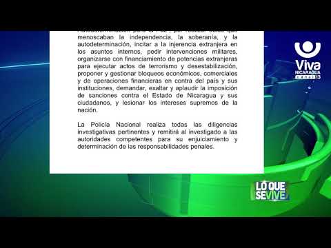 Policía Nacional informa sobre la detención de José Bernard Pallais Arana