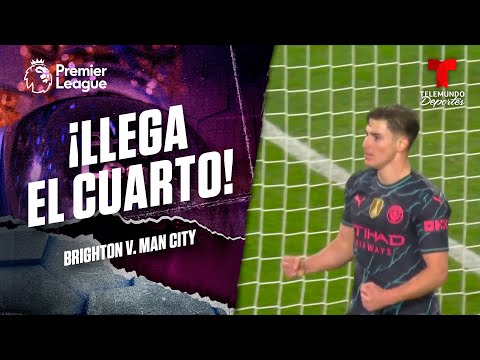 Julián Álvarez anota el cuarto - Brighton v. Manchester City | Premier League | Telemundo Deportes
