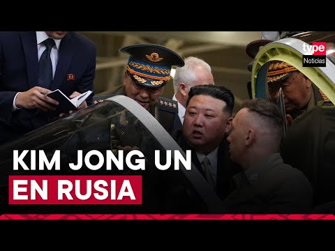 Kim Jong Un, líder norcoreano, visita una fábrica de aviación militar en Rusia