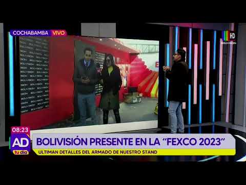 Bolivisión listo para inaugurar su stand en la Fexco 2023