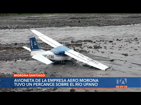 Una avioneta tuvo que realiza un aterrizaje forzoso sobre el Río Upano, en Morona Santiago