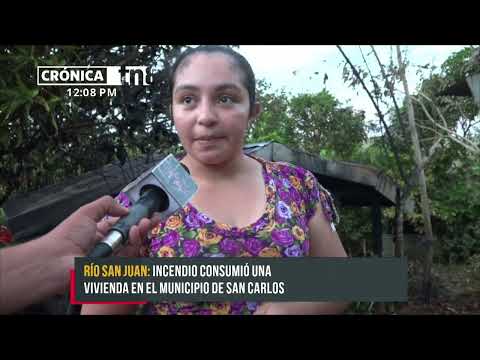 Vivienda quedó reducida a cenizas en un barrio de San Carlos, Río San Juan - Nicaragua