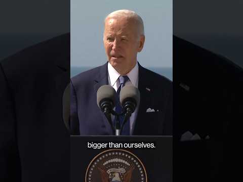 Biden Touts Democracy at Famed D-Day Site in France