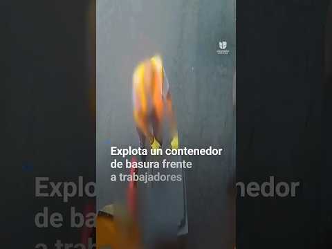 Explota un contenedor de basura frente a trabajadores