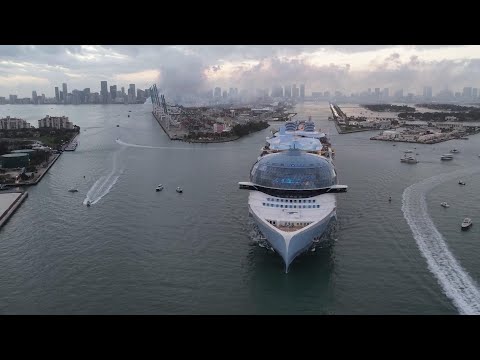 World’s largest cruise ship the Icon of the Seas sets out on maiden voyage from Miami