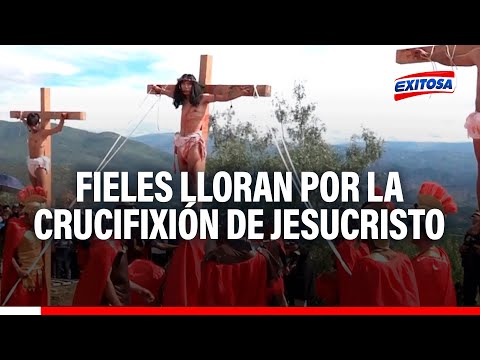 ¡Semana Santa en Ayacucho! Fieles lloran al ver escenificación de la crucifixión de Jesucristo