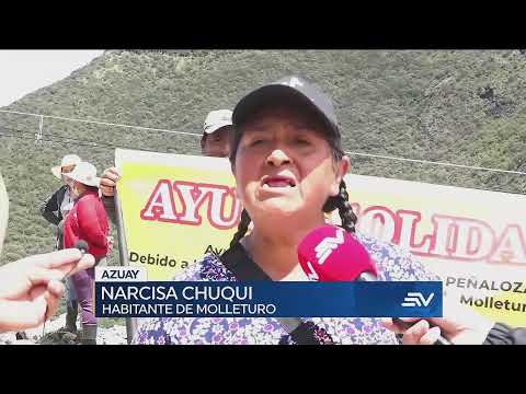 Un grupo de habitantes protestó en el kilómetro 49 de la vía Cuenca-Molleturo