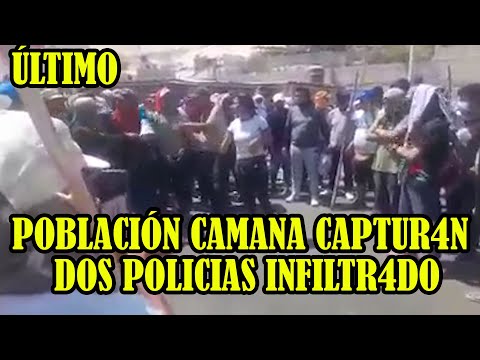 POLICIAS RECONOCIERON ESTAR INFILTR4DOS EN MANIFESTACIONES EN CAMANA AREQUIPA..