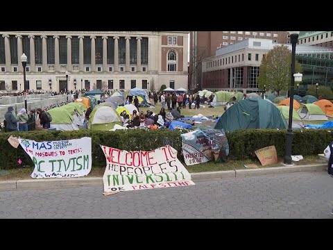 Columbia University campus protest against Gaza war grows