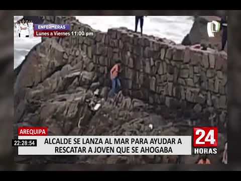 Arequipa: alcalde de Islay se lanzó al mar para rescatar a persona que se ahogaba