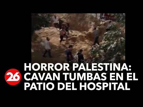 Máximo horror en Gaza: Cavan tumbas en el patio del hospital