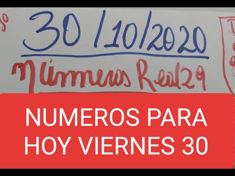 NÚMEROS PARA HOY 30 DE OCTUBRE!!!LOS MÁS CALIENTE DE HOY VIERNES!!!!!!!!!