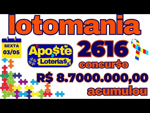 LOTOMANIA Concurso 2616 ACUMULOU R$ 8.700.000,00 DICAS PALPITES ESTUDOS #lotomania #loteriascaixa