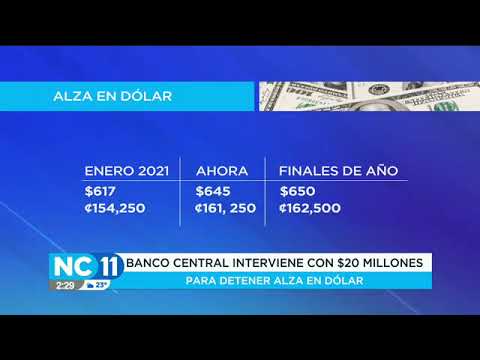 Banco Central interviene con $20 millones para detener alza en dólar