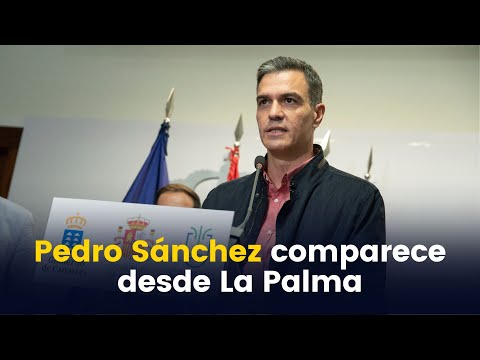 Rueda de prensa de Pedro Sánchez en su visita a La Palma